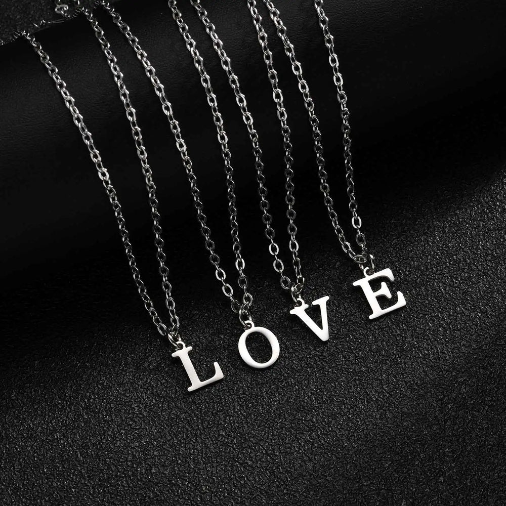 26 Letters A-Z Initial Pendant Necklaces for Women,Alphabet Pendant Rolo Chain Necklace,Simple Fashi