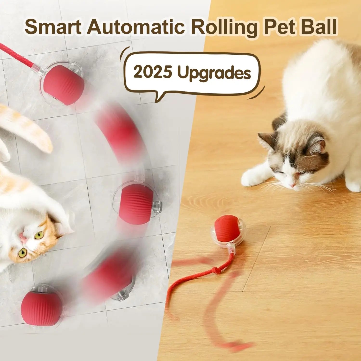 Interactive Smart Cat Toy Ball | Automatic Rolling Ball with Obstacle Avoidance detail view