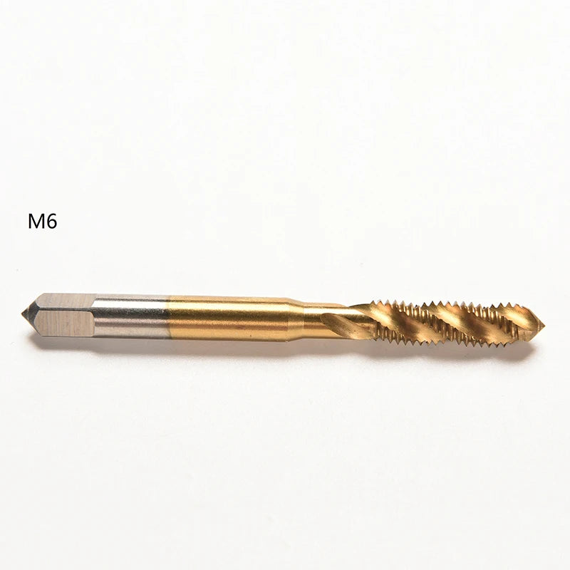 Titanium Coated HSS Spiral Fluted Machine Screw Tap Set | Metric Threading Tool additional angle