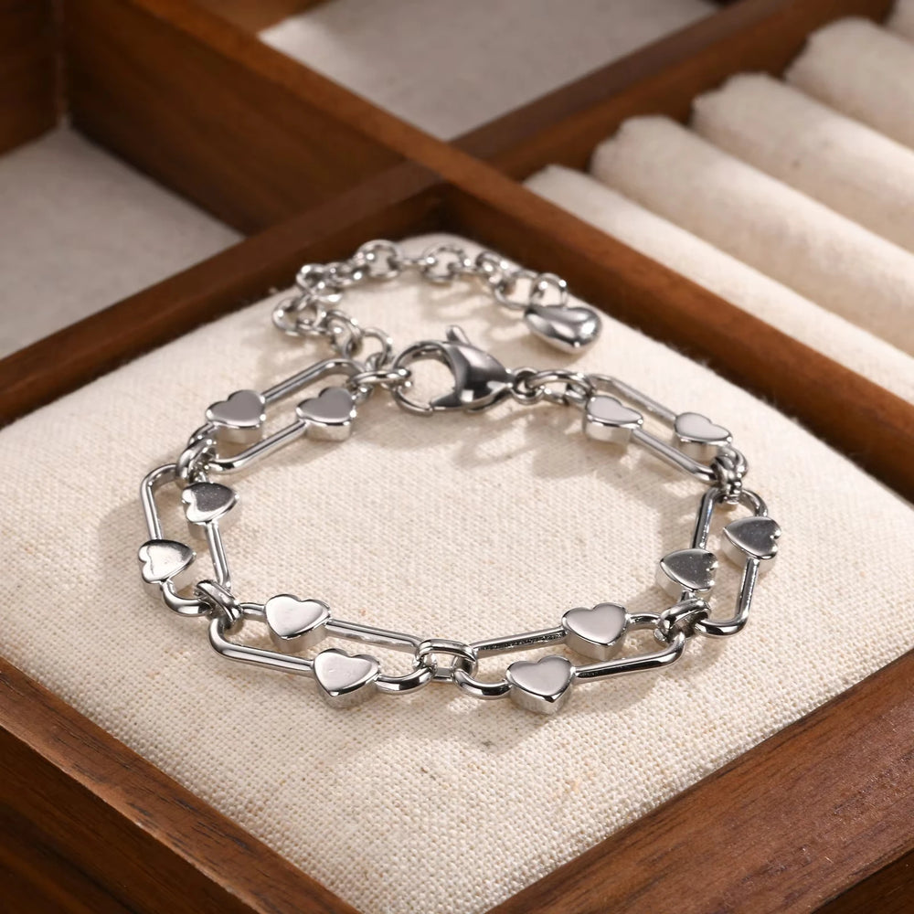 Elliptical Chain Bracelet for Women | Handmade Stainless Steel Jewelry lifestyle view