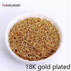 18K Gold Plated Split Rings for Jewelry Making | DIY Connector Rings close-up view