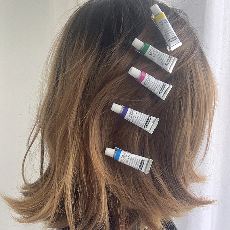* New 1PC Funny Paint Watercolor Hair Clip For Women Creative Handmade Duckbill Hairpin Child Hair Barrette Party Random Color