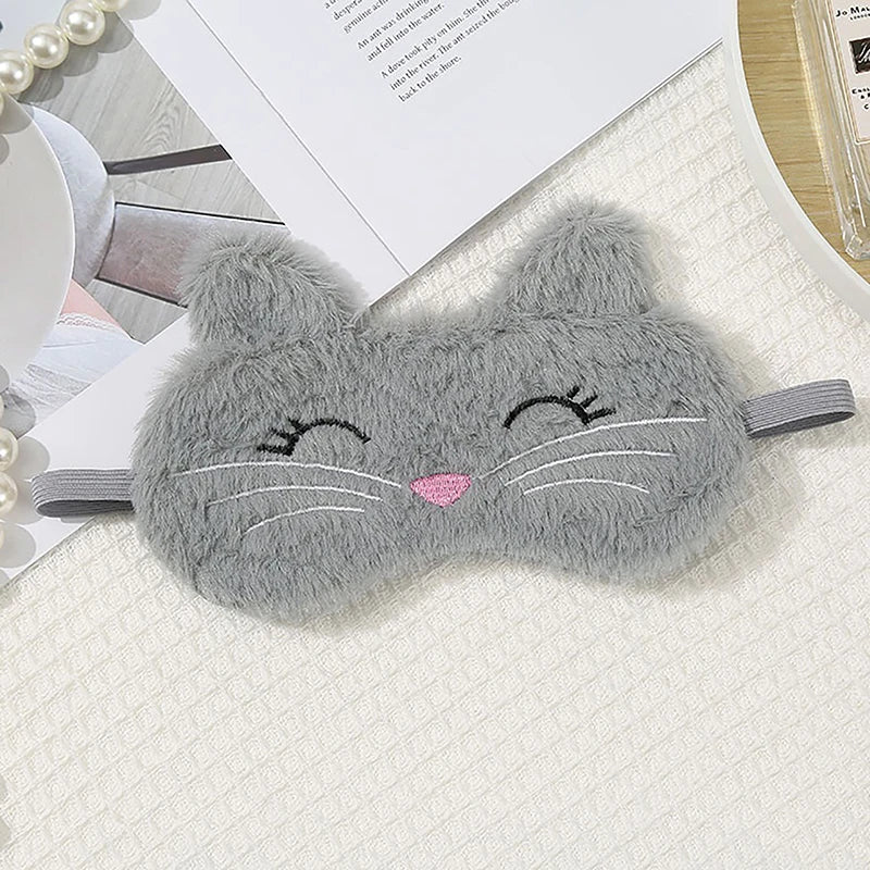 Cute Cat Plush Sleep Mask | Soft Light Blocking Eye Cover for Travel and Home alternate view