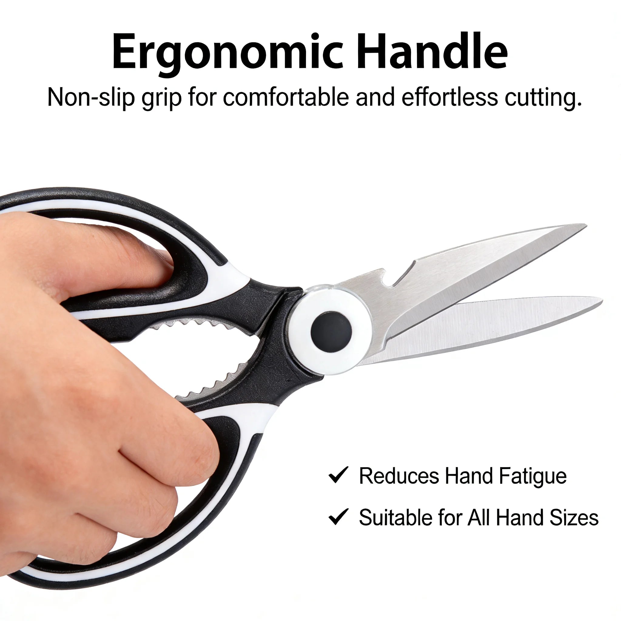 All In One Multipurpose Kitchen Scissors Heavy Duty Sharp Ergonomic Shears for Cook additional angle