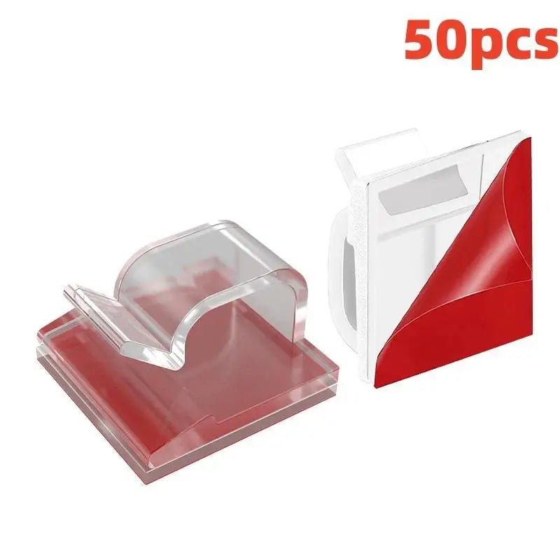 10/20/50PCS Cable Organizer Clip Wire Winder Holder Protector USB Cable Management Sel close-up view