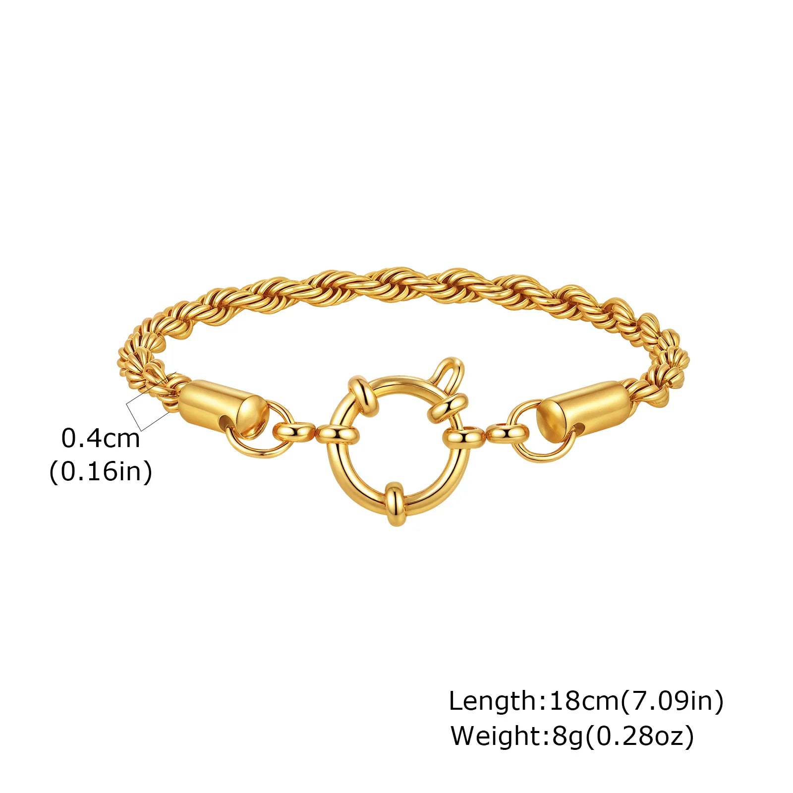 Vnox Square Chain Bracelet | Gold Stainless Steel Round Bubble Link Jewelry for Women lifestyle view