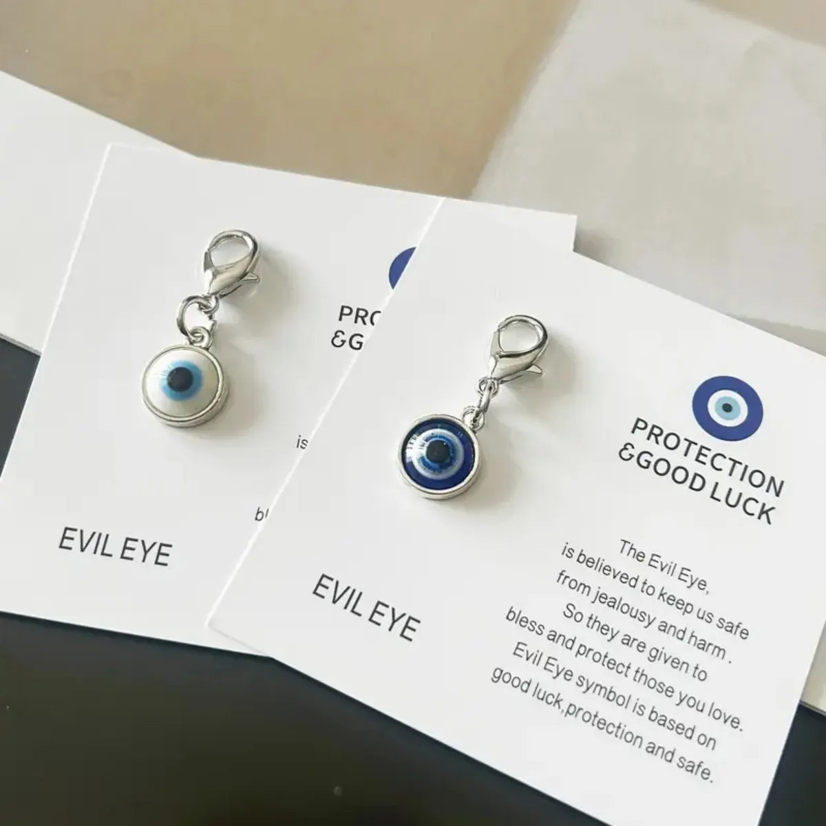New Blue Evil Eye Keychain Pendant Protection Good Luck English Good Luck Card Exquis alternate view