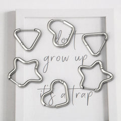 2pcs/1Pairs Stainless Steel Women Men Ear Stud Triangle Heart Star Circle Hoop Earrin alternate view