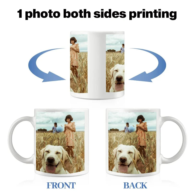 Custom Coffee Mug with Photo and Text | Personalized Gift Idea close-up view