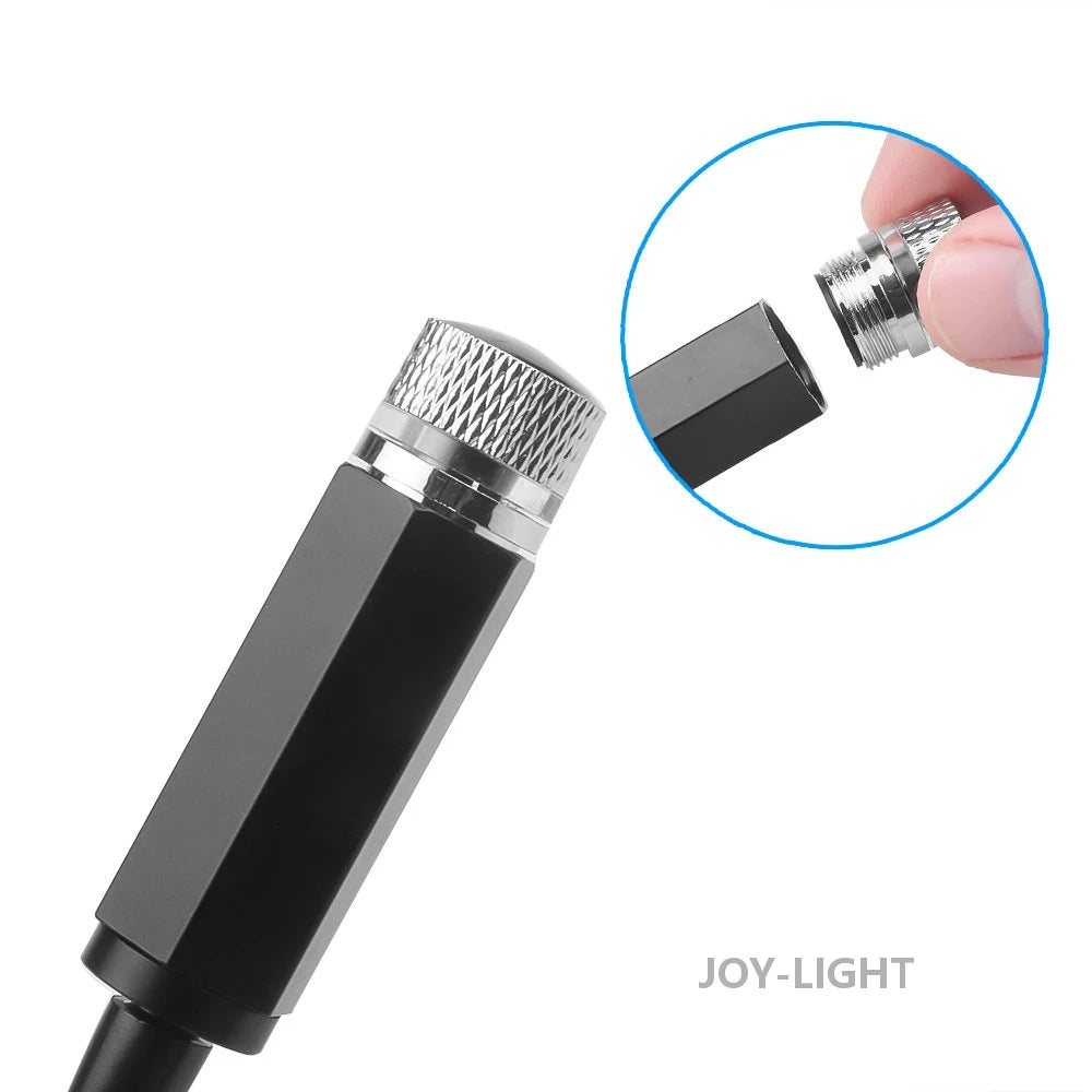 Green LED Starry Galaxy Lamp for Car Roof | USB Atmosphere Projector Light close-up view
