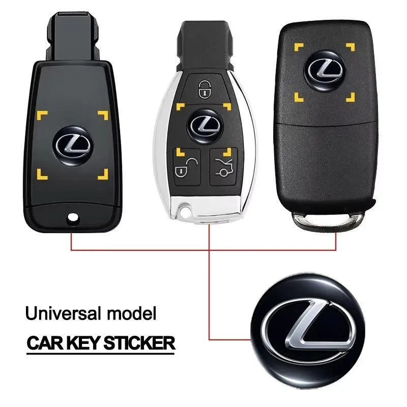 14/15MM Car Remote Key Sticker Aluminum Emblem Decoration Decal For Lexus additional angle