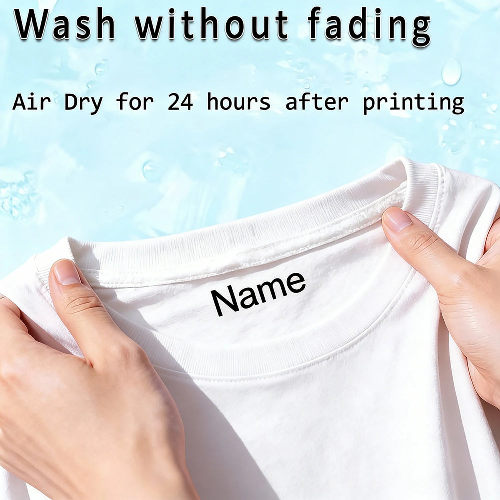 Personalized Animal Name Stamp | Custom Waterproof Clothing Label for Kids close-up view