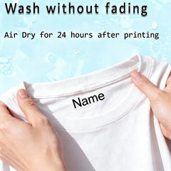 Personalized Animal Name Stamp | Custom Waterproof Clothing Label for Kids close-up view