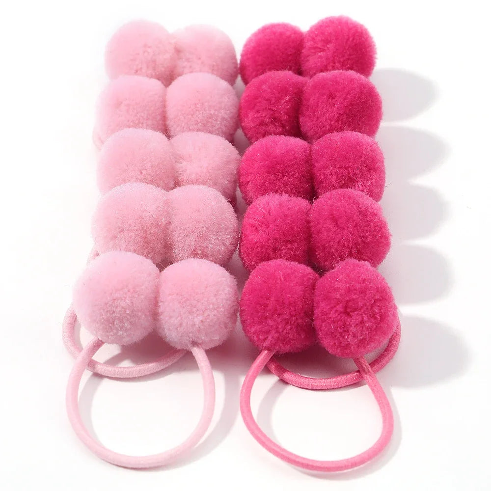 10Pcs/lot Grosgrain Ribbon Pigtail Hair Bows Elastic Hair Ties Hair Bands Holders G additional angle
