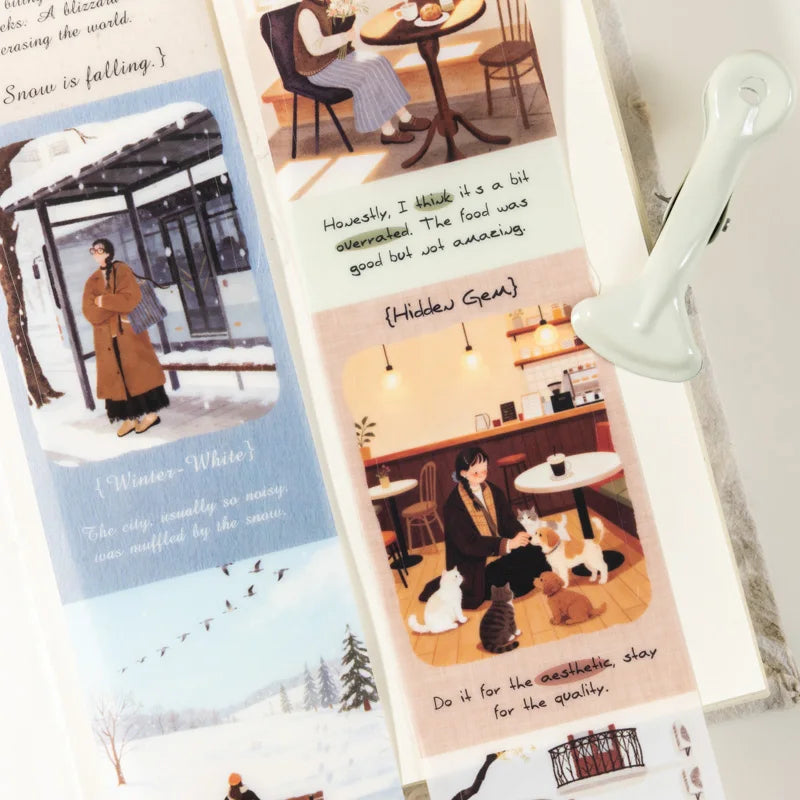 Leisure Holiday Vacation PET Die-Cut Tape Sticker Roll | 4.5x200cm for Journal Scrapbo close-up view