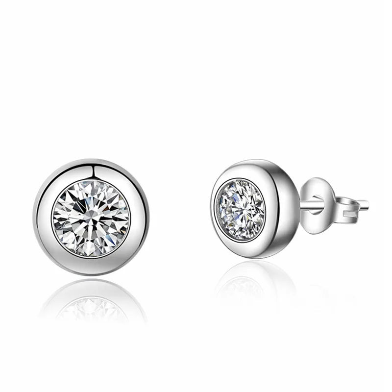 New 925 Sterling Silver Earrings 5A Zircon for Women Good Quality Wedding Engagement lifestyle view