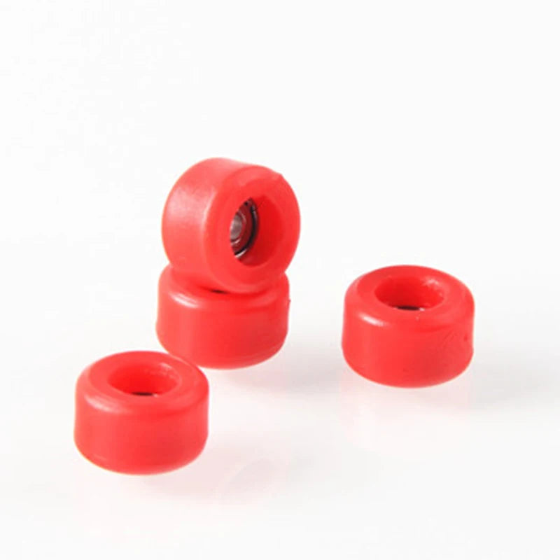 4Pcs/Set Urethane CNC Bearing Fingerboard Wheels | Professional PU + Metal close-up view