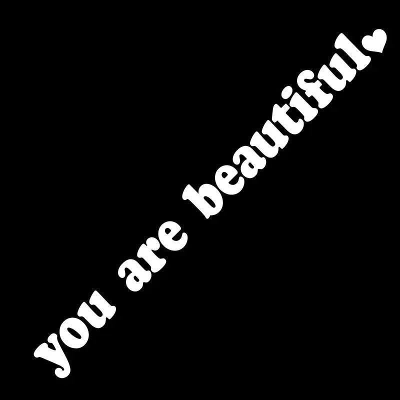 The Text Car Stickers You Are Beautiful Interior Decoration Rear View Mirror Fashion Stickers Creative Sport PVC Vinyl Decals
