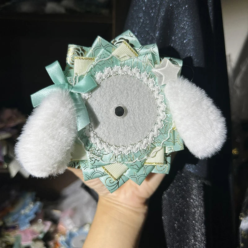 Cute Lolita Badge Base Tray with Cat Ear Handmade Badge Holders for Itabag Ornament additional angle