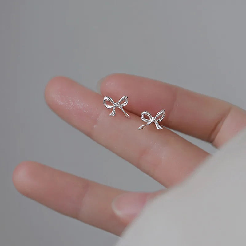 925 Silver Needles Lovely Mini Stud Earrings Women Cute Heart Star Moon Daisy Christmas detail view