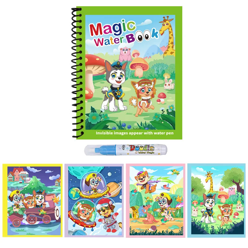Magic Water Painting Book with Refillable Water Pen Watercolor Painting Magic Book Se alternate view