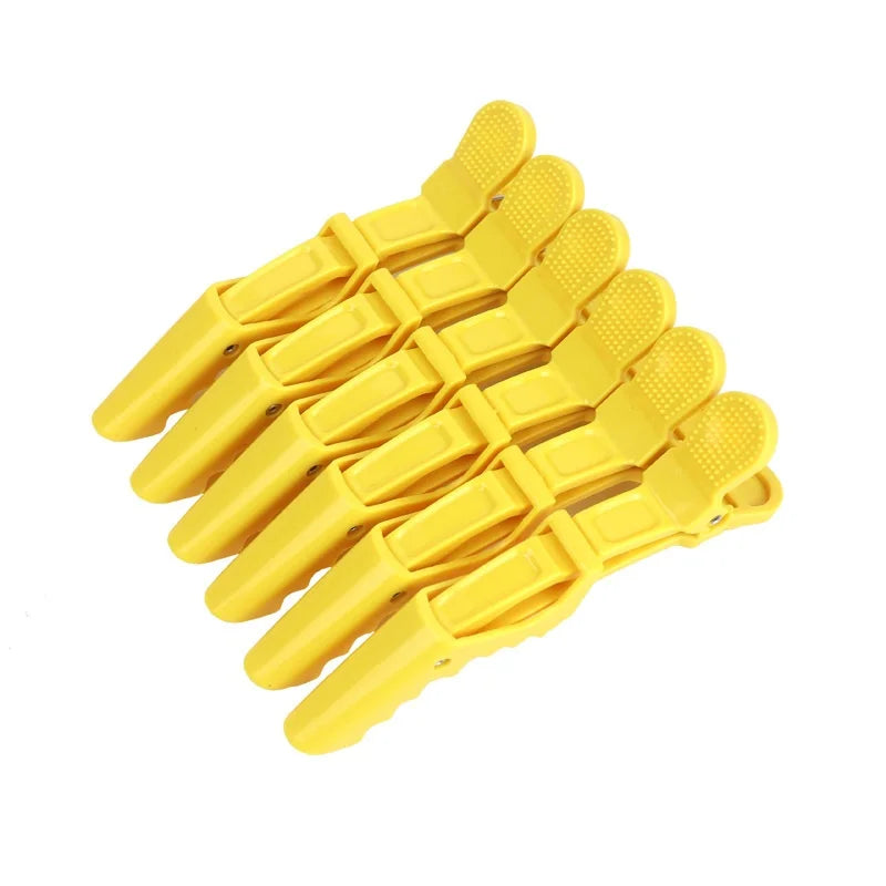 6PCS Alligator Hair Clips Hairdressing Clamps Claws Section Clip Barber Crocodile Hair close-up view
