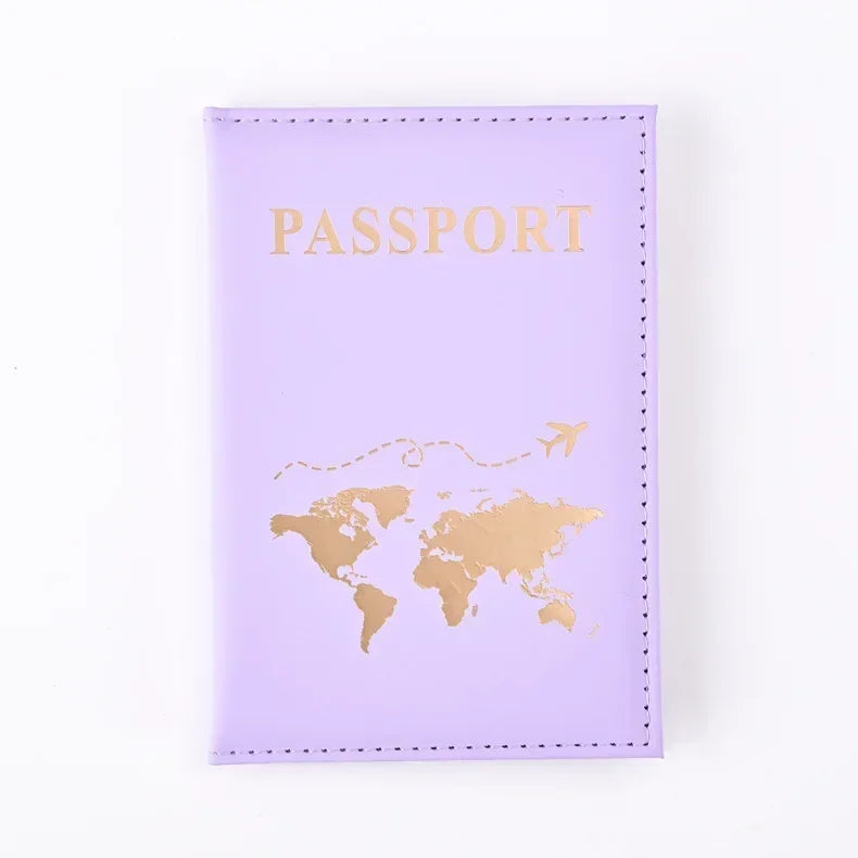 Fashion Passport Protective Cover World Pattern Travel Passport Holder Wallet Gift PU Le detail view