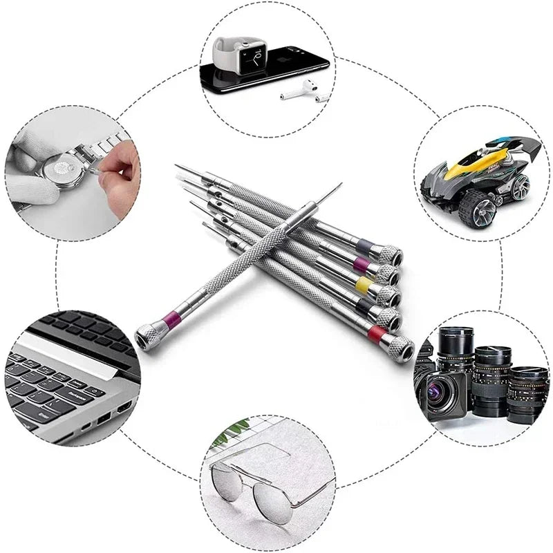 0.8-1.6mm Steel Screwdriver Set for Watch Repair | Portable Watch Band Removal Tool additional angle