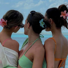 Bohemian Flower Hair Claw Clip For Women Sweet Floral Hair Claws Crab Clamp Barrettes close-up view