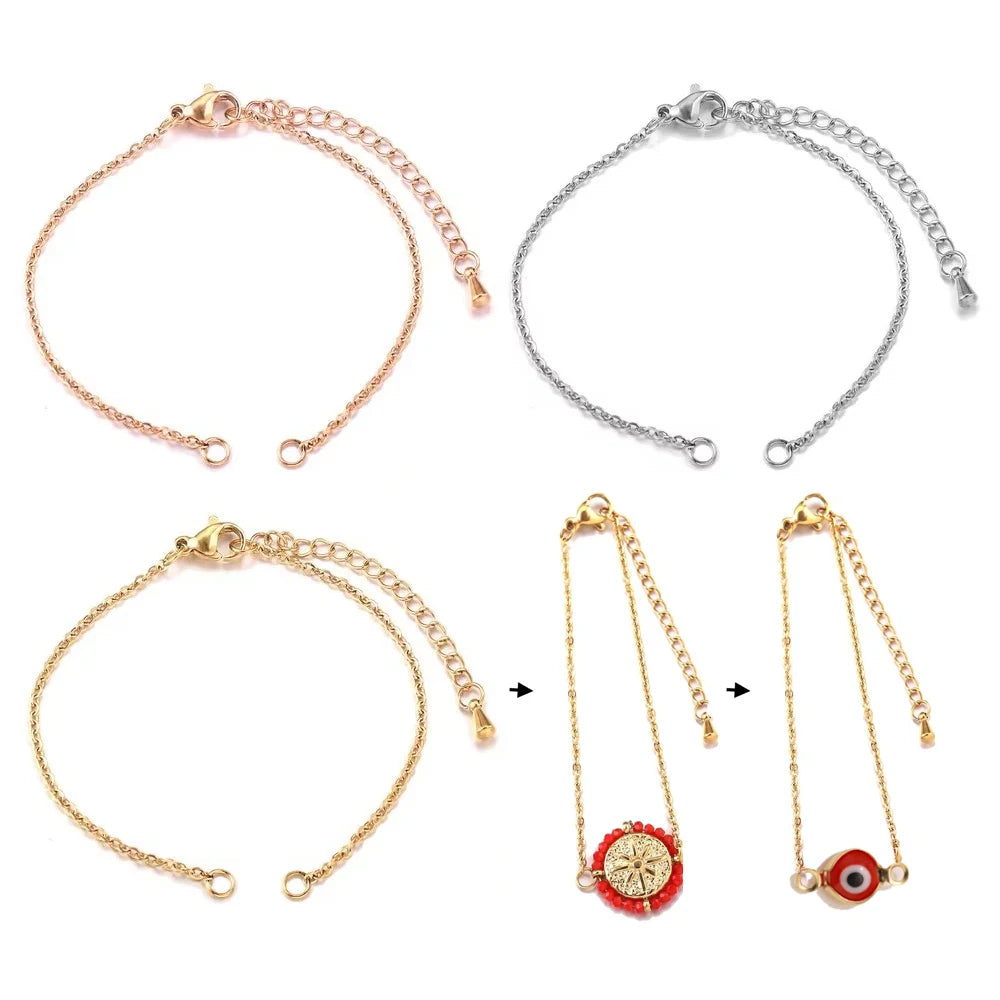 5pcs/lot Stainless Steel Width 1.5mm Adjustable Cuba Chain for Jewelry Making DIY C additional angle