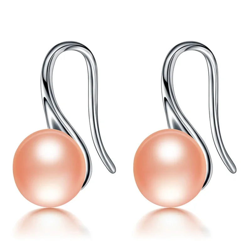 Dainashi Freshwater Pearl Earrings | 925 Sterling Silver Drop Earrings for Women close-up view