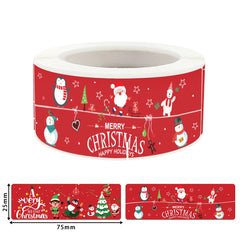 120Pcs Christmas Stickers Roll | Santa Claus Snowman Merry Christmas Gift Sealing Sti alternate view