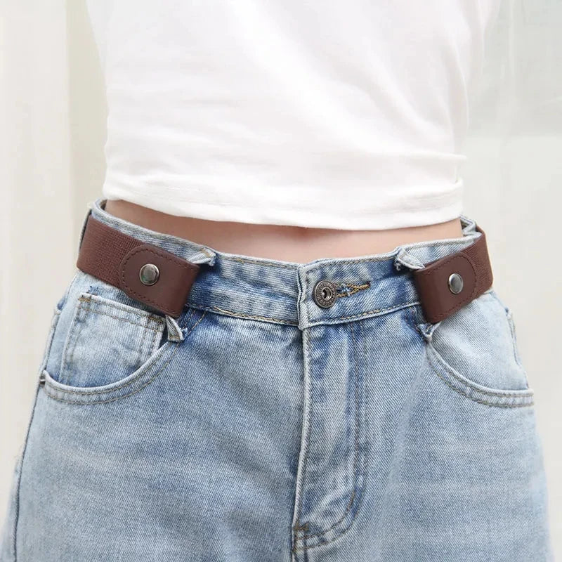 Simple And Fashionable Women'S Belt Elastic Lazy Men'S Belt Woven Invisible And Seaml lifestyle view