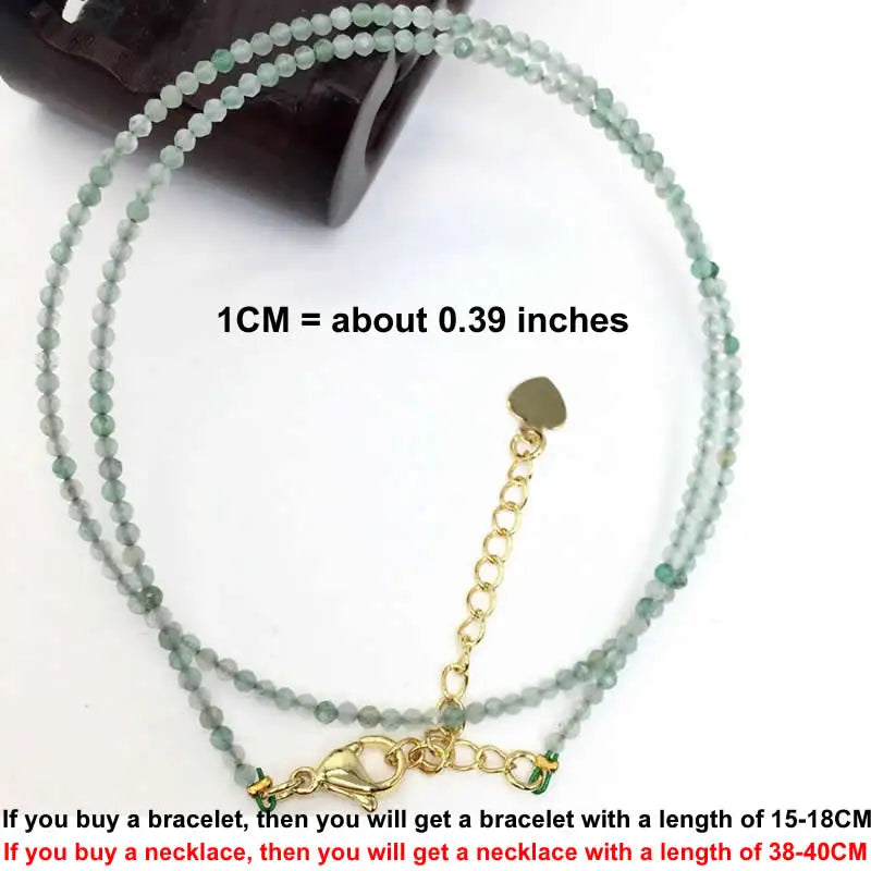 Faceted Gemstone Beaded Necklace and Bracelet Set | Natural Crystal Choker Jewelry for M detail view