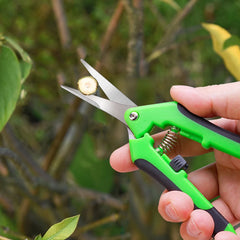 6.5 Inch Gardening Scissors | Spring Loaded Pruners with Stainless Steel Blades detail view