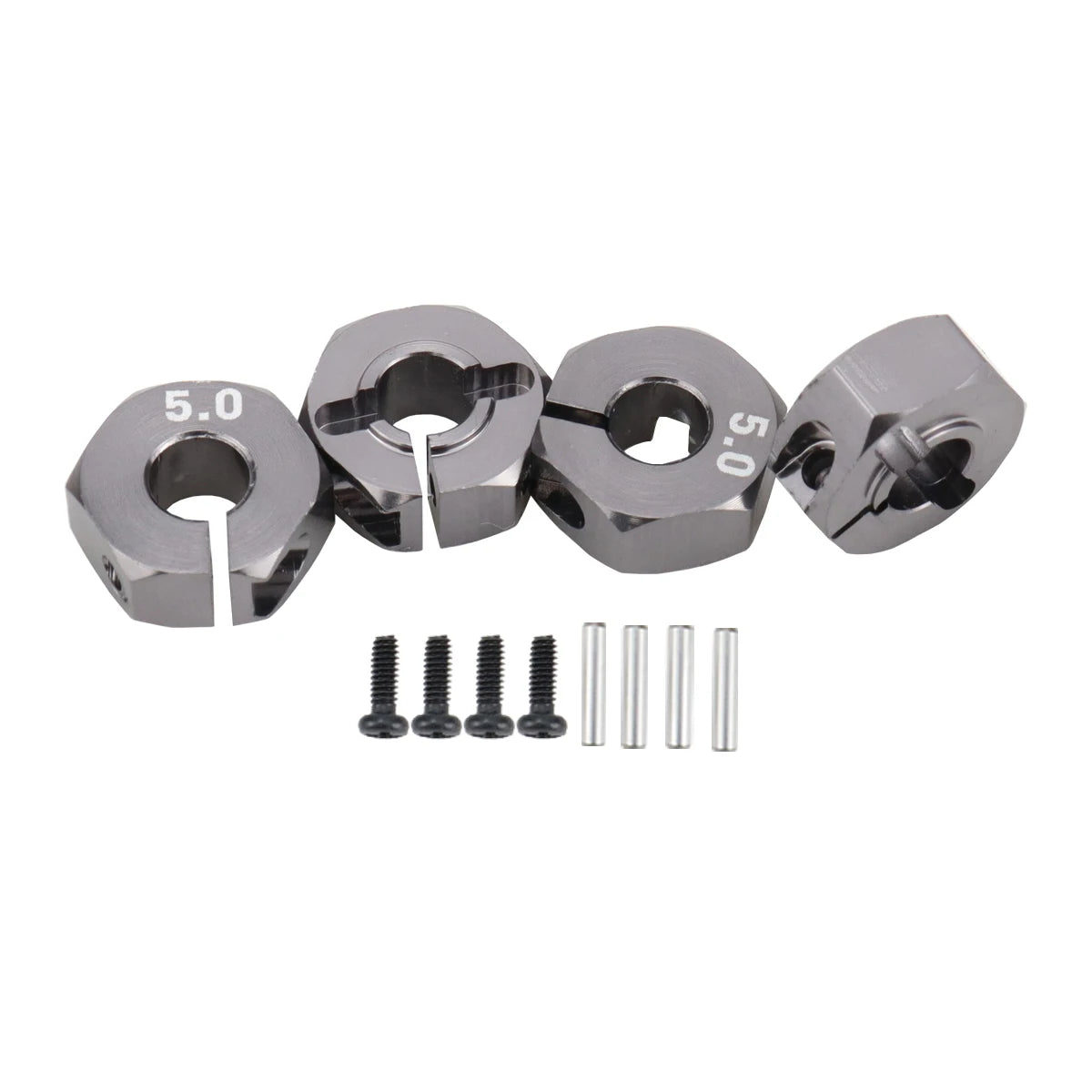 Aluminum 5/6/7/8/9/10/11/12mm Adapter Hex 12mm Drive Hub with Pin Screws for RC Auto T close-up view