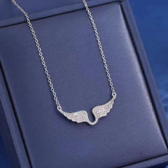 FTCY 1PC Angel Wing Necklace For Women Gold Color Angle's Wings Fashion Cubic Zirconia N detail view