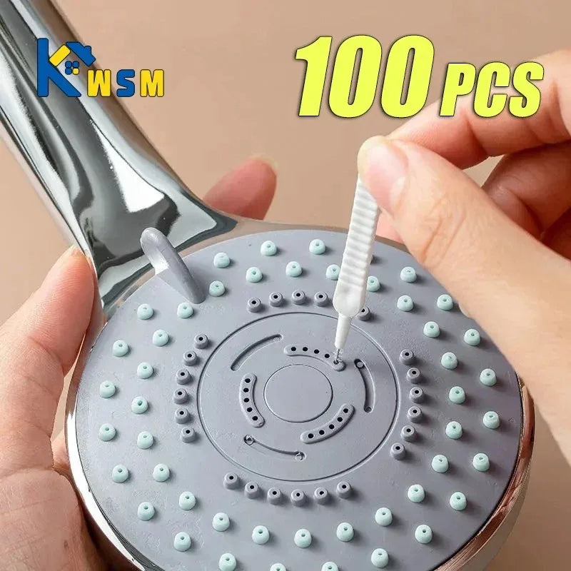 10-100PCS Shower Cleaning Brush Bathroom Micro Nylon Brush Nozzle Anti-blocking Cleaning Tools Bathr