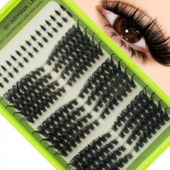 14 Rows Individual Cluster DIY Lash Extensions Natural Thin Wispy Bottom Lashes Mega Volume Thick Segmented Lash Clusters Mixed