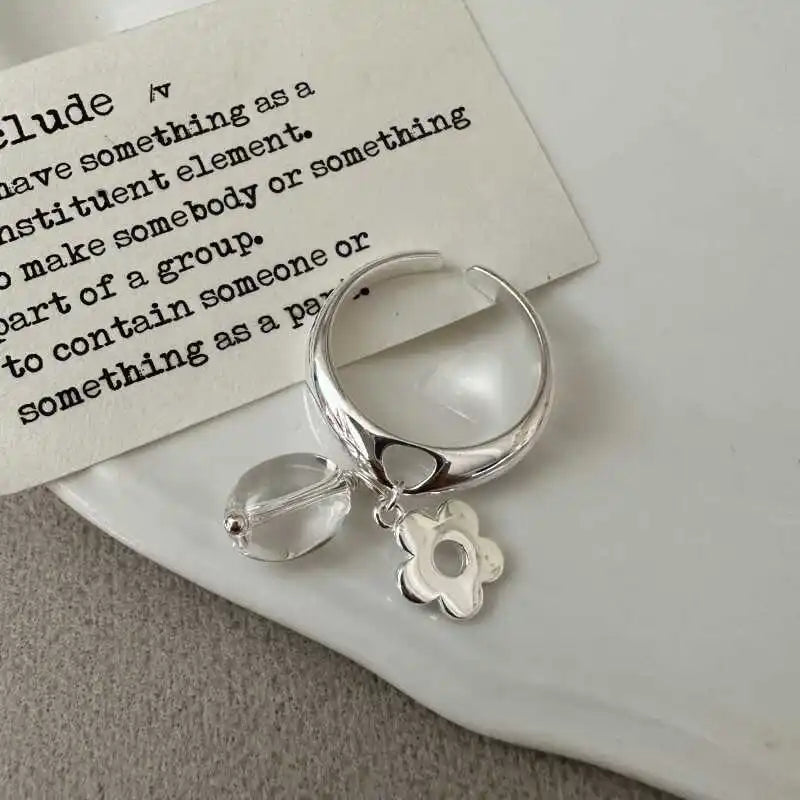 VENTFILLE 925 Sterling Silve Flower Ring for Women Gift Hollow Out Design Retro Hip H lifestyle view