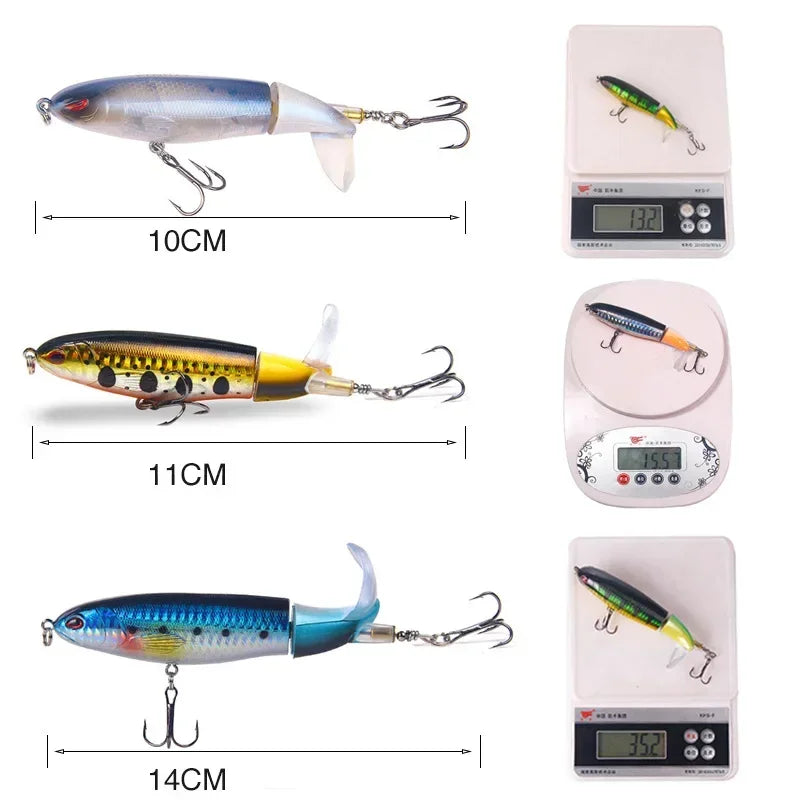 1 Pcs 10cm/14cm Topwater Fishing Lure Whopper Popper Artificial Bait Hard Plopper Sof lifestyle view