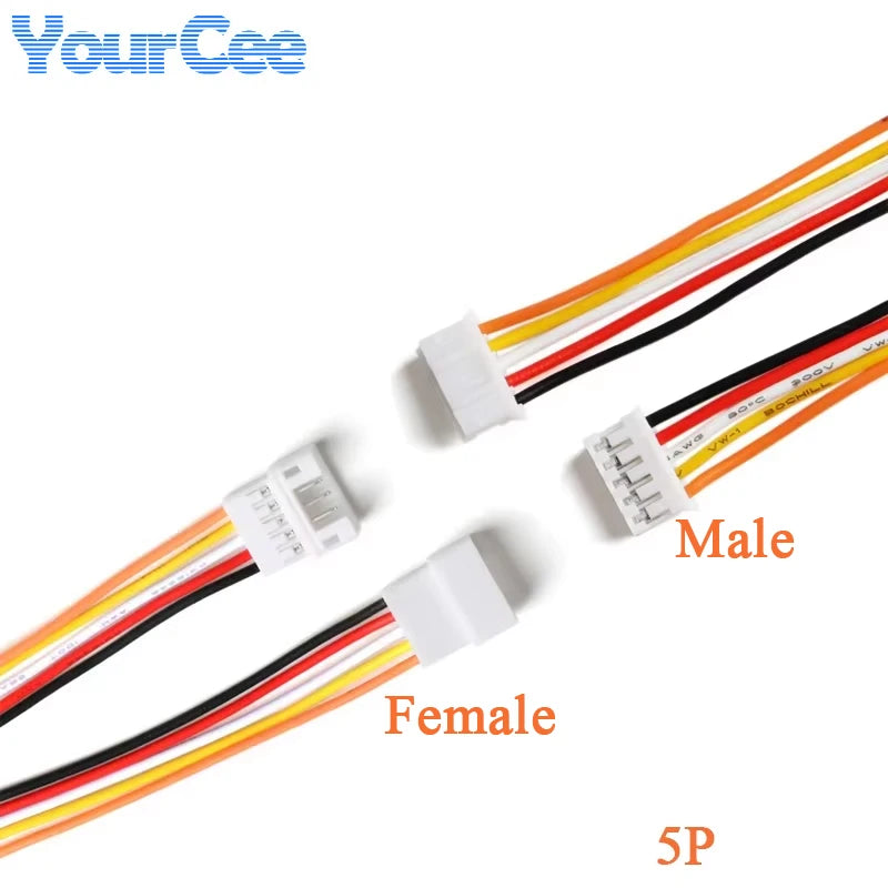 10Pcs 20CM JST PH 2.0 Connector Plug Jack Male Female 2/3/4/5/6 Pin Micro Cables JST PH 2.0mm Male Female Connectors