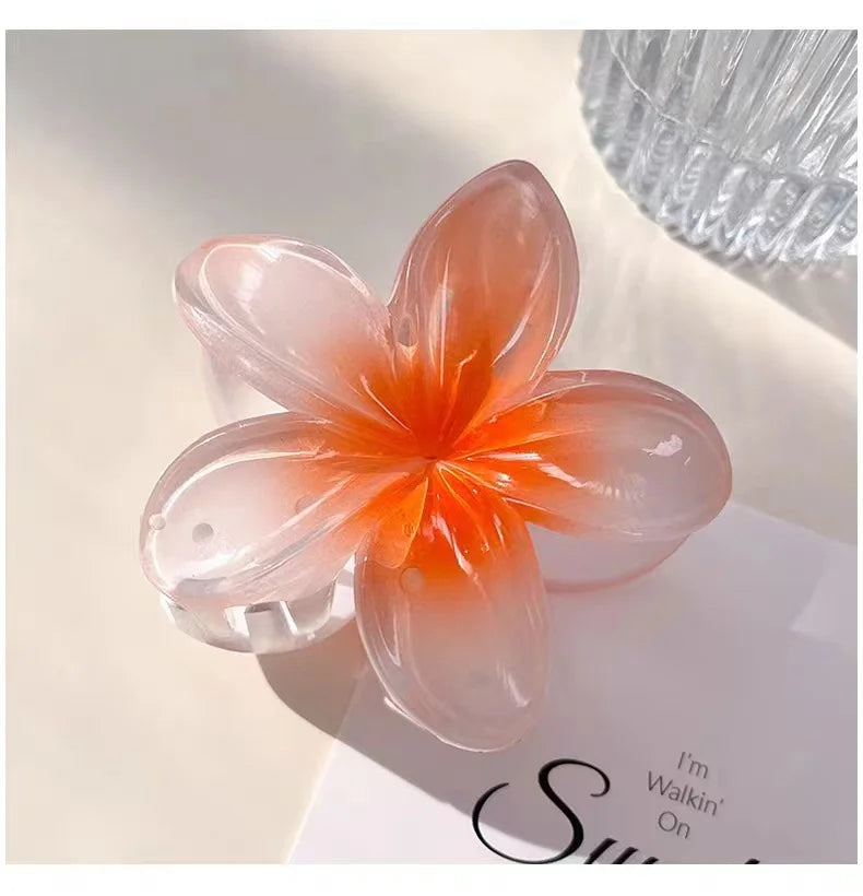 Bohemian Flower Hair Claw Clip For Women Sweet Floral Hair Claws Crab Clamp Barrett additional angle