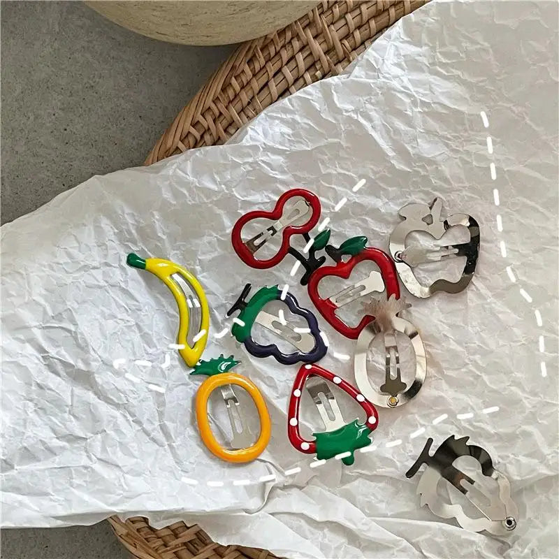 Girls Strawberry Hair Clips 4Pcs 6Pcs Fruit BB Hair Accessories Cute Design for Everyday Use