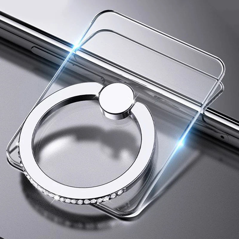 Transparent Cell Phone Ring Holder Stand 360°Degree Rotation Clear Finger Grip Kickstand detail view