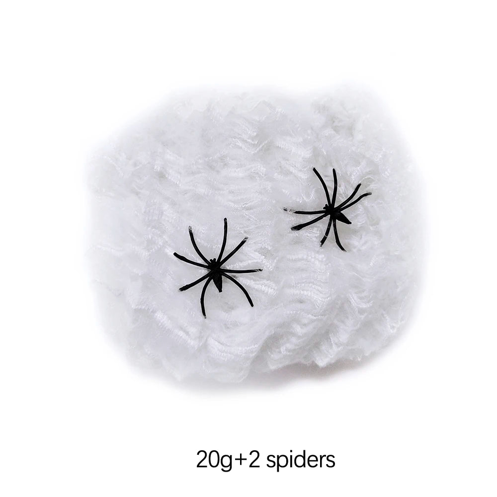 Halloween Decorations Artificial Spider Web Luminous Stretch lifestyle view