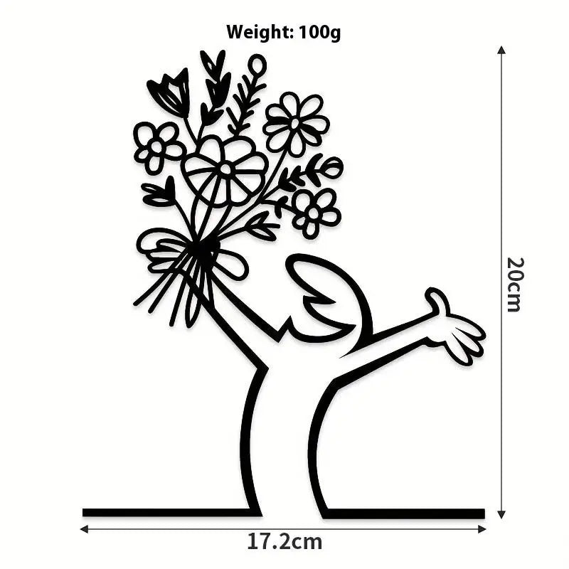 Line Figure Metal Poster for Living Room | Modern Switch Sticker Wall Art alternate view