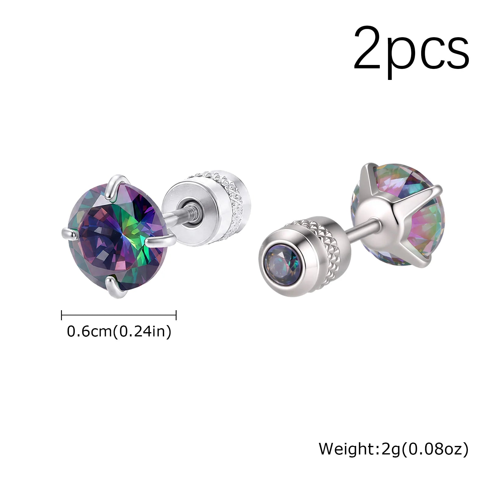 CZ Stud Earrings for Men Women,Hypoallergenic Stainless Steel Round Cubic Zirconia St lifestyle view