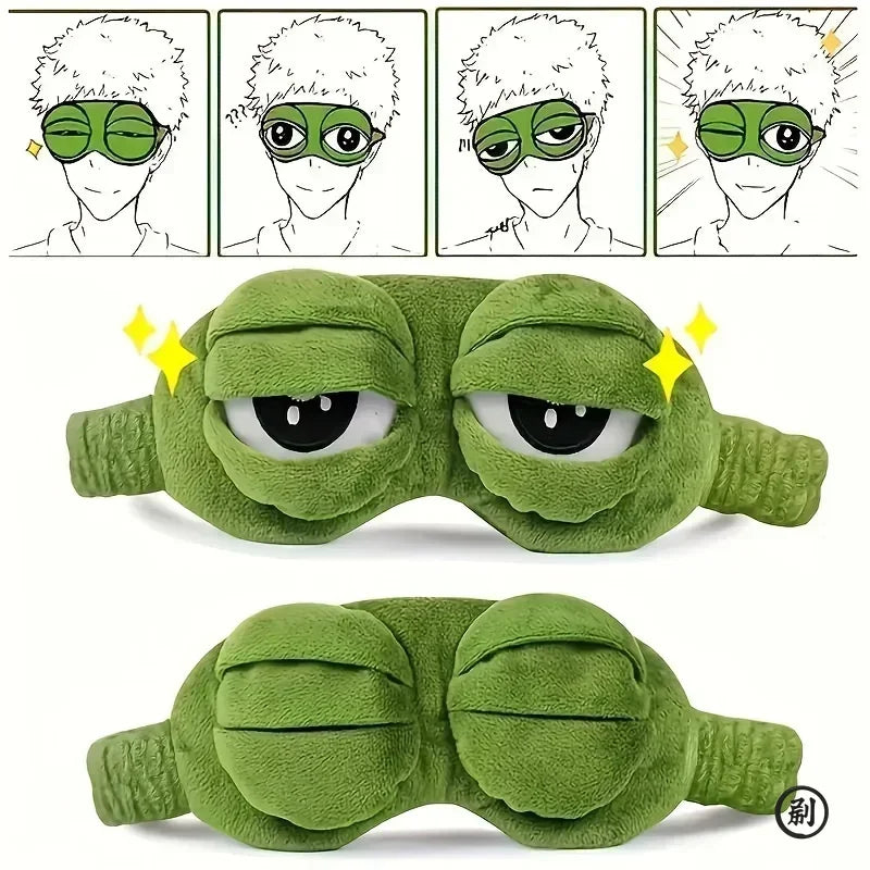 3D Frog Sleep Mask | Creative Cartoon Soft Travel Blindfold alternate view