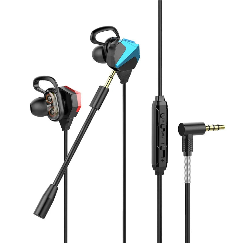Gaming Headset with 7.1 Surround Sound and Noise-Cancelling Mic | Wired PC Earphones f close-up view